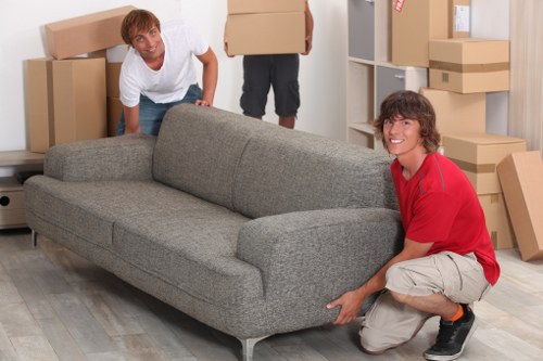 Packed boxes and furniture ready for a Croydon removal service