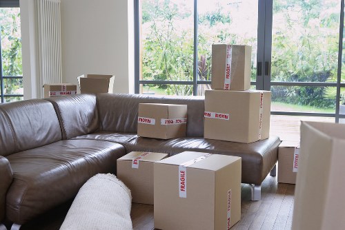 Packed moving boxes ready for house removals in Croydon